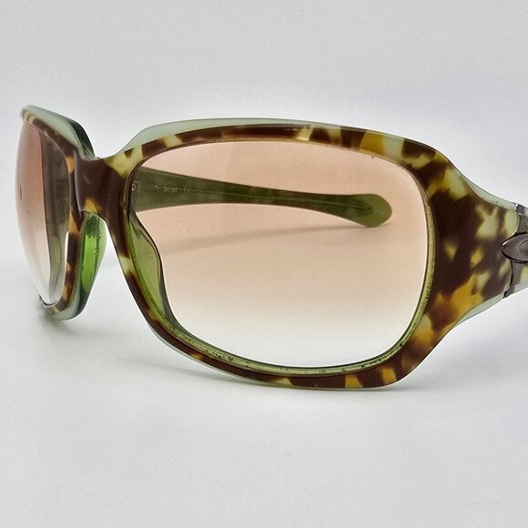 Oakley 12-711 Script Green Tortoise Frame Bronze Lens Sunglasses w/ Case 61mm - Picture 3 of 15